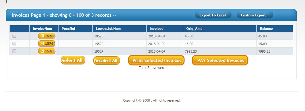 Select the Invoices to Pay